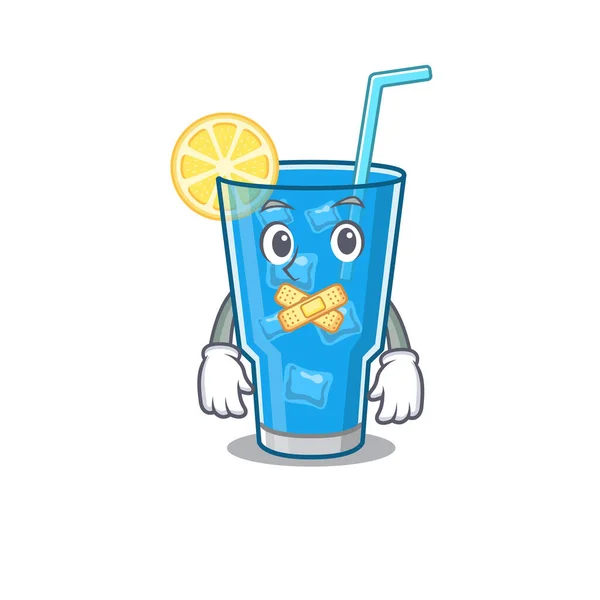 Modrý lagunový koktejl karikatura charakter styl s podivnou němou tvář — Stockový vektor