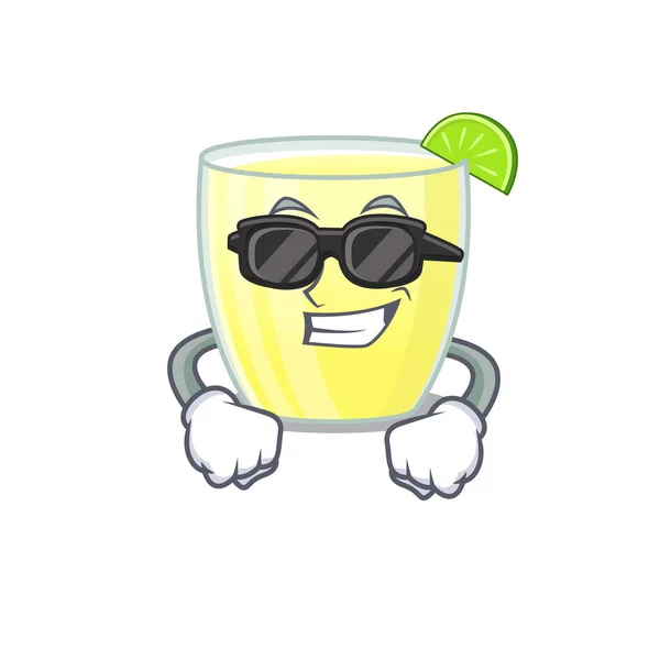 Personaje de dibujos animados de cóctel daiquiri con gafas negras con clase — Archivo Imágenes Vectoriales