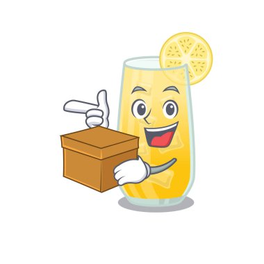 Neşeli bir tornavida kokteyli çizgi film tasarımı konsepti.