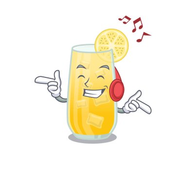 tornavida kokteyli çizgi film tasarımı kulaklıkla müzik dinleme konsepti