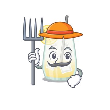 Tom Collins 'in maskot tasarımı şapka takan bir çiftçi olarak çalışıyor.