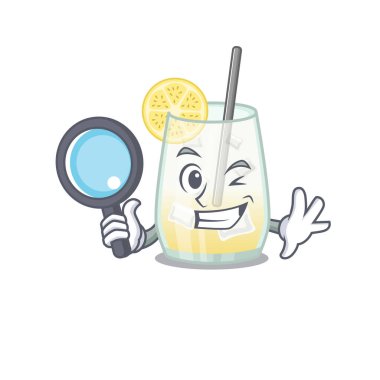 Tom Collins Kokteyl Dedektifi 'nin alet kullanırken çekilmiş bir karikatür resmi.