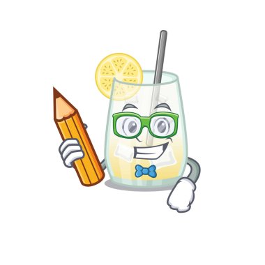 Zeki bir öğrenci Tom Collins. Evde çizgi film karakteri çalışması.