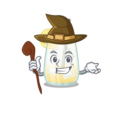 Tom Collins komik ama sinsi bir cadı çizgi film karakteri tasarımı.