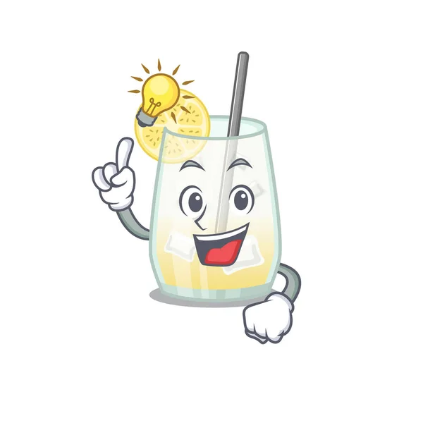 Le caractère mascotte de smart tom collins cocktail a un geste d'idée — Image vectorielle