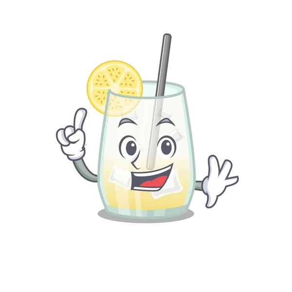 Tom collins cocktail karikatyr design stil med ett finger gest — Stock vektor