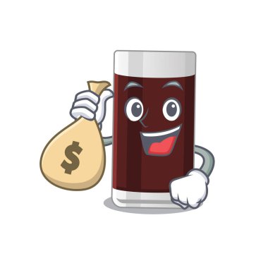 Çılgın zengin çikolata maskotu tasarımı para çantaları