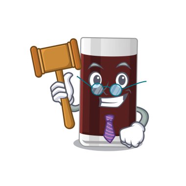 Gözlük takan akıllı bir çikolata maskotu tasarımı yargıcı.