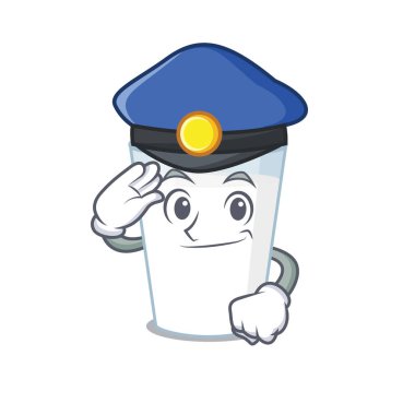 Polis memuru çizgi filminde mavi şapkalı bir bardak süt çiziyordu.