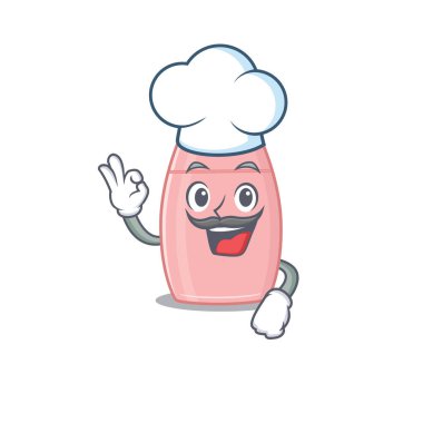 Şef şapkası takan yetenekli bebek kremi şefi çizimi