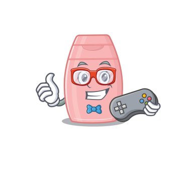 Bebek kremi oyuncusunun maskot tasarımı denetleyiciyle oynuyor