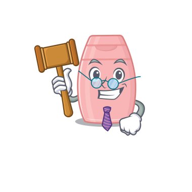 Bebek kremi maskot tasarımının bilge yargıcı gözlük takıyor.