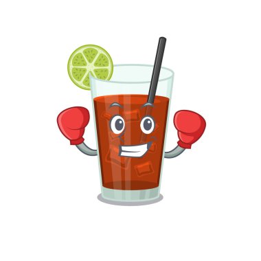 Küba libre kokteylinin maskot tasarımı sportif bir boks sporcusu olarak