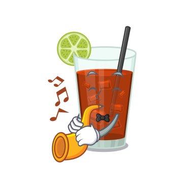 Küba libre kokteyl müzisyeni. Çizgi film tasarımcısı. Trompet çalıyor.