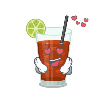 Romantik Küba libre kokteyl çizgi film karakteri aşık olmuş.