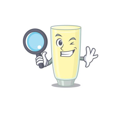 Çığlık atan orgazm kokteyli dedektifi aletleri kullanırken çekilmiş bir karikatür resmi.