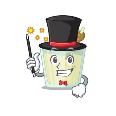 Martini kokteyli karikatür tasarım tarzının göz kamaştırıcı zeki sihirbazı.