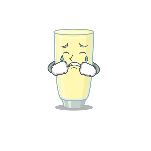 Карикатурный дизайн кричащего коктейля с грустным лицом — стоковый вектор