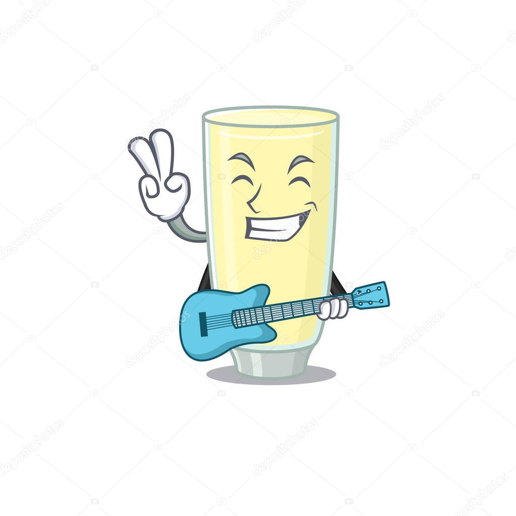 brilliant musician of screaming orgasm cocktail cartoon design playing music with a guitar