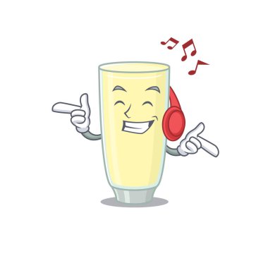 Çığlık atan orgazm kokteyli. Çizgi film tasarımı. Kulaklıkla müzik dinlemek.