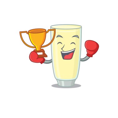 Çığlık çığlığa orgazm kokteyle karikatür tasarımı konseptini kazanan zarif bir boks şampiyonu.