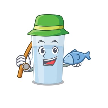 Çizgi film tasarım tarzı su balıkçılığa gider. Vektör illüstrasyonu