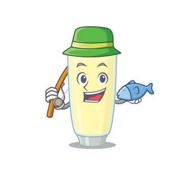 Çığlık atan orgazm kokteylinin çizgi film tasarımı stili balığa gidiyor.