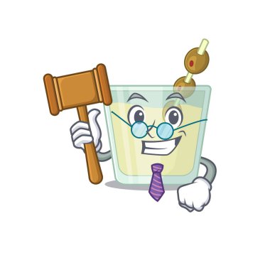 Gözlük takan akıllı bir martini kokteyli maskot tasarımcısı.
