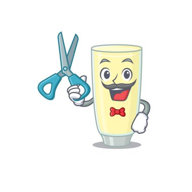 Yetenekli berber olarak çığlık atan orgazm kokteyli çizgi film karakteri tasarımı