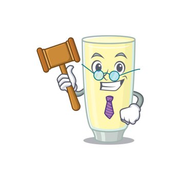 Çığlık atan orgazm kokteyli maskot tasarımının bilge yargıcı gözlük takıyor.