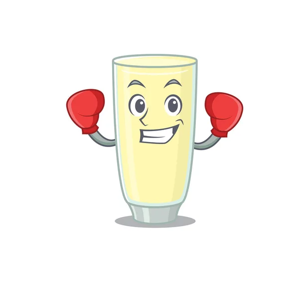 Mascotte design de hurler orgasme cocktail comme un athlète de boxe sportive — Image vectorielle