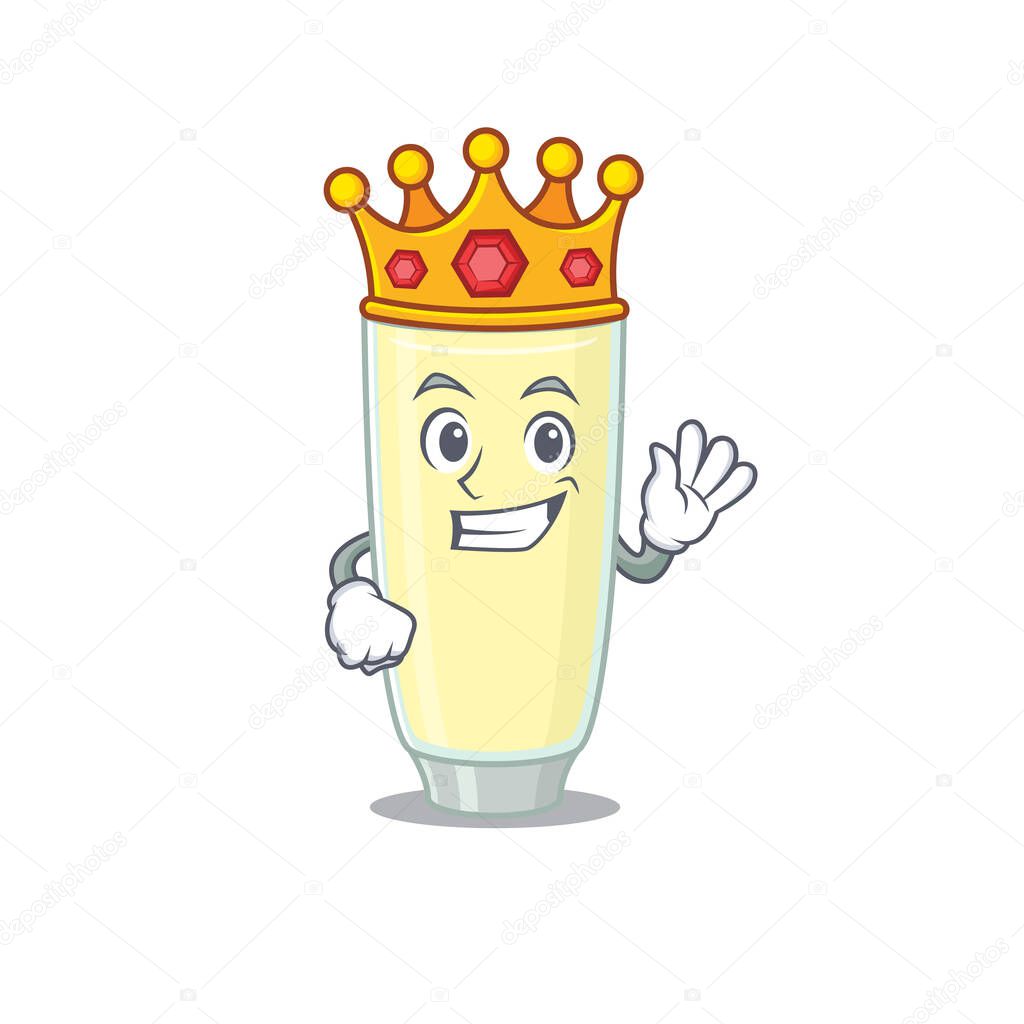 A Wise King of screaming orgasm cocktail mascot design style with gold crown