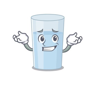 Sırıtan bir bardak su karikatürü karakteri. Vektör illüstrasyonu