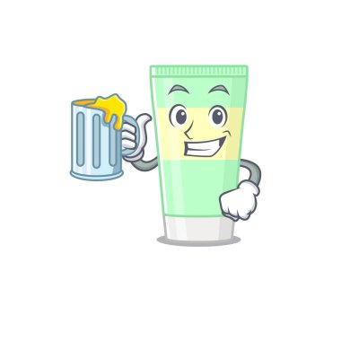 Bir bardak birayla köpüğü temizlemek gibi bir çizgi film kavramı.