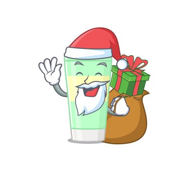 Noel Baba 'nın Noel hediyesini temizleyen köpük tasarımı.