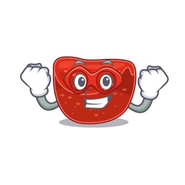 Süper kahraman karakterinde bir rulo köfte çizimi. Vektör illüstrasyonu