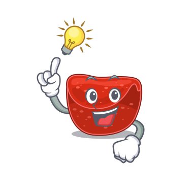 Akıllı rulo köftenin maskot karakterinin bir fikri var. Vektör illüstrasyonu