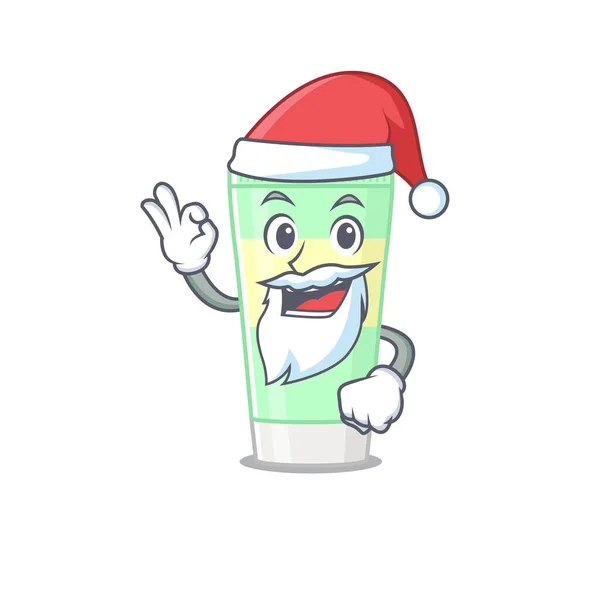 Cartoon-Figur von Reinigungsschaum Santa mit niedlichen ok Finger — Stockvektor