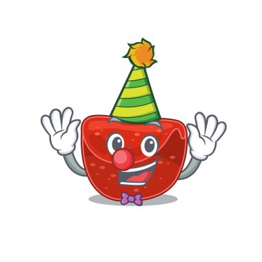 Gülen palyaço köftesi çizgi film karakter tasarımı konsepti. Vektör illüstrasyonu