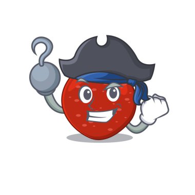 Tek eli kancalı Korsan karakterinde Peperoni çizgi film tasarımı. Vektör illüstrasyonu