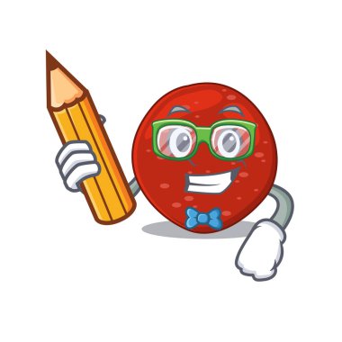 Evde zeki bir peperoni çizgi film karakteri çalışması. Vektör illüstrasyonu