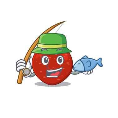 Çizgi film tasarım stili peperoni balığa gider. Vektör illüstrasyonu