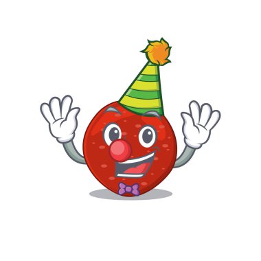 Gülen palyaço peperoni çizgi film karakter tasarımı konsepti. Vektör illüstrasyonu