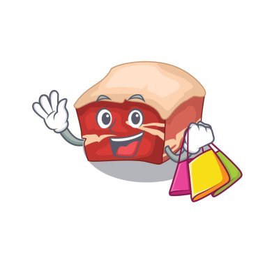 Pork belly zengin çizgi film karakteri konsepti alışveriş torbalarıyla