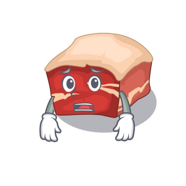 Çizgi film tasarımı domuz göbeği endişeli yüzünü gösteriyor