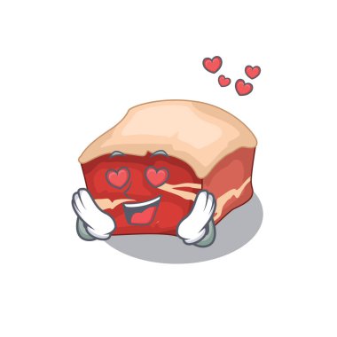 Tutkulu bir domuz göbeği çizgi film maskotu kavramının aşık bir gözü vardır.