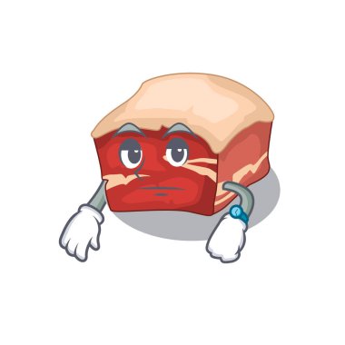 Maskot tasarımı tarzı domuz göbeği ve bekleme hareketi.