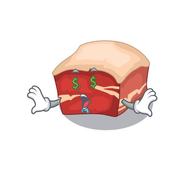 Mutlu zengin çizgi film konsepti: Paralı domuz göbeği.