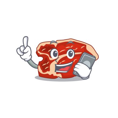 Telefonda konuşan T-bone 'un karikatür karakter tasarım biçimi