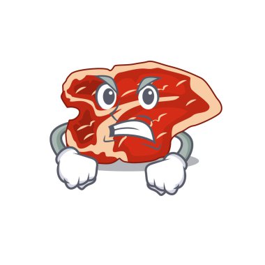 T-Bone 'un çılgın bir yüze sahip bir karikatür tarzı.